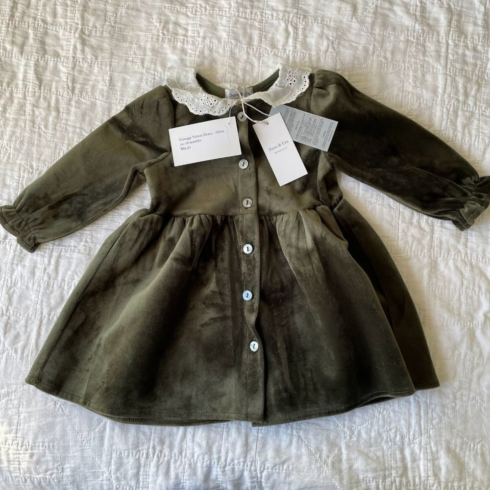 NWT Susu & Cra Green Velvet Dress